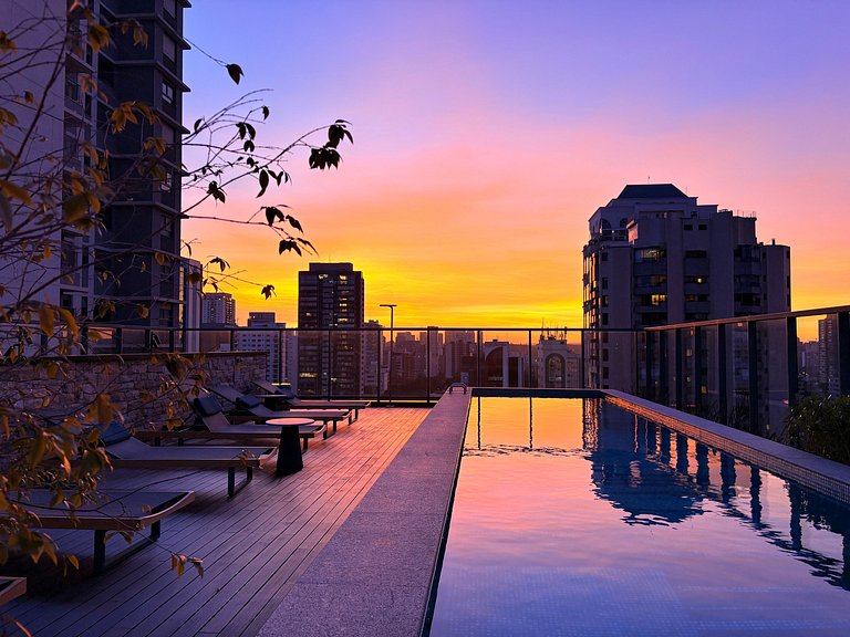 Studio Aeroporto | Piscina no Rooftop | Academia