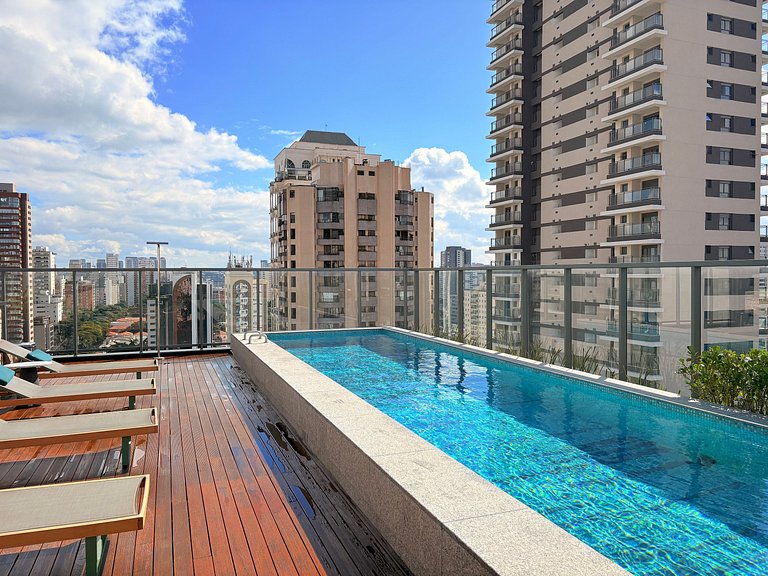 Studio Aeroporto | Piscina no Rooftop | Academia