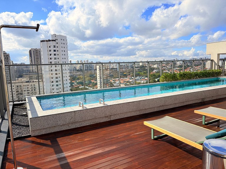Studio Aeroporto | Piscina no Rooftop | Academia