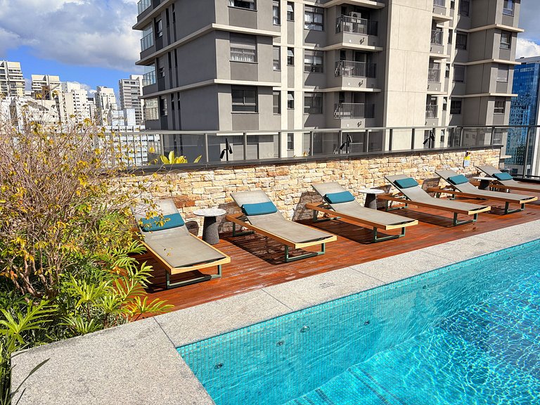 Studio Aeroporto | Piscina no Rooftop | Academia