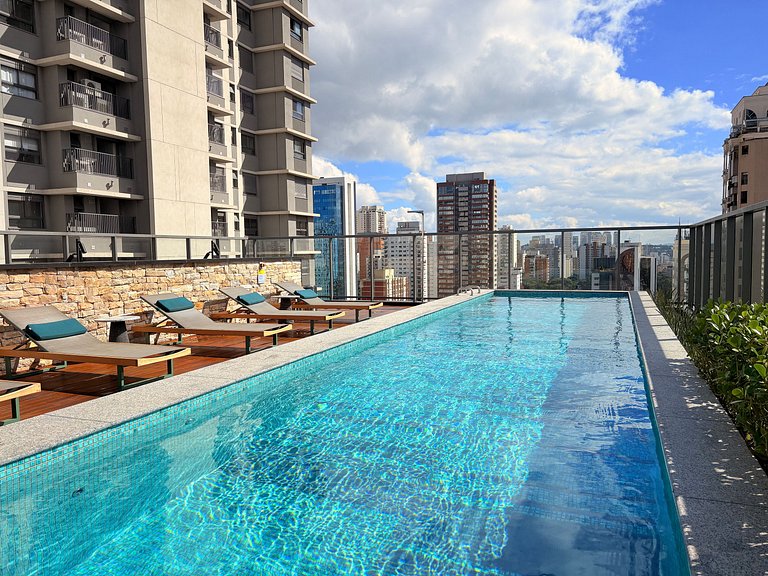 Studio Aeroporto | Piscina no Rooftop | Academia