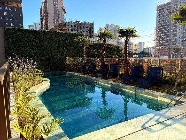 Apê de 1 dormitório | Piscina e Academia- B1005