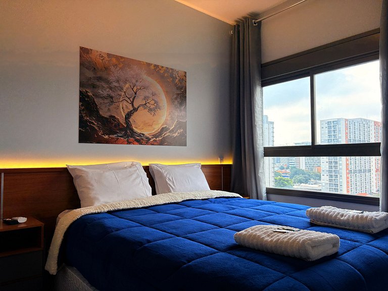 Apê de 1 dormitório | Piscina e Academia- B1005