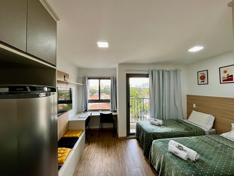 Studio no Campo Belo - 2 camas solteiro | Quad710