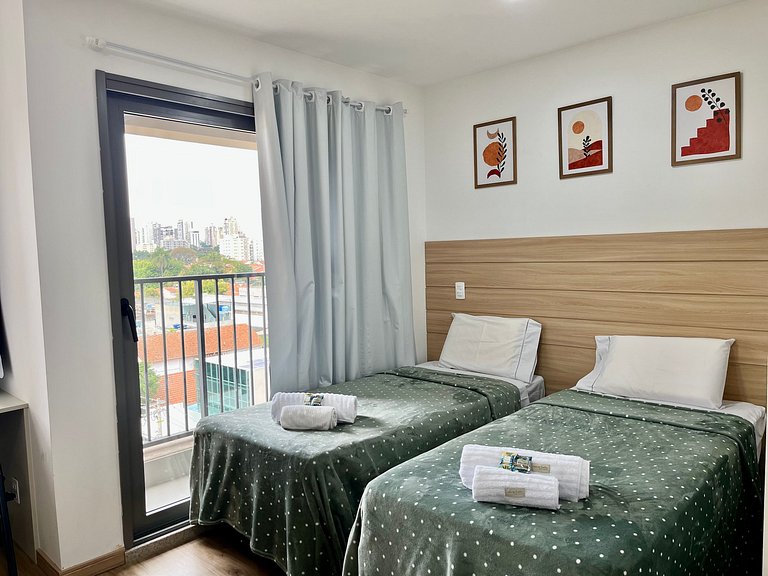 Studio no Campo Belo - 2 camas solteiro | Quad710