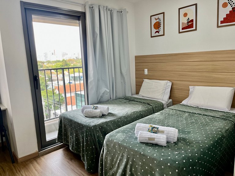 Studio no Campo Belo - 2 camas solteiro | Quad710