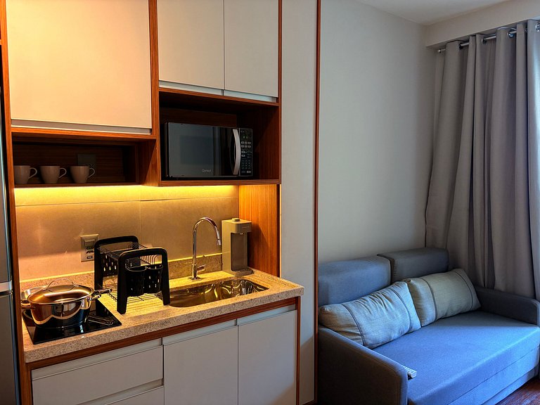 Apê de 1 dormitório | Piscina e Academia- B310