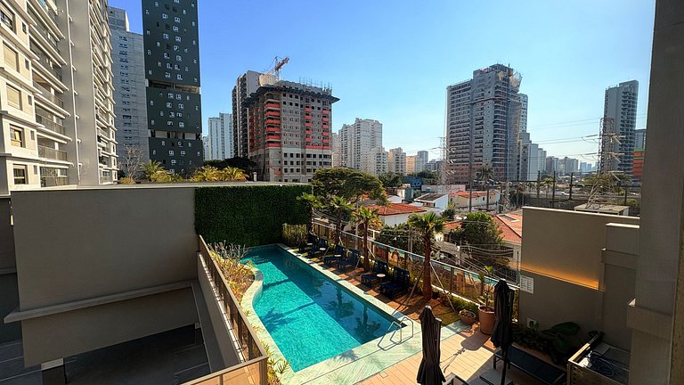 Apê de 1 dormitório | Piscina e Academia- B310