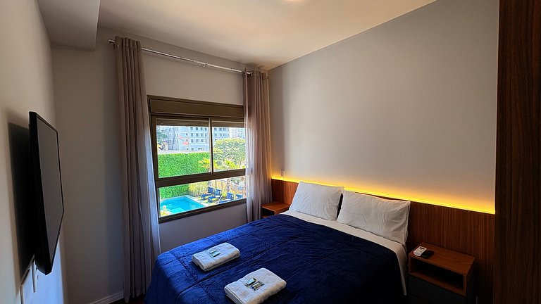 Apê de 1 dormitório | Piscina e Academia- B310